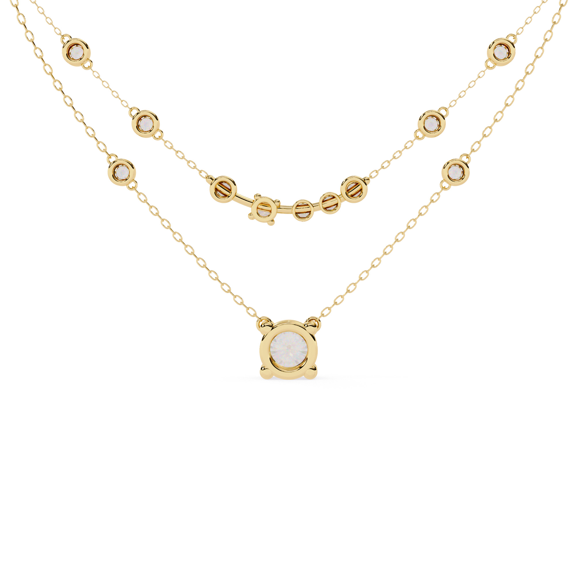 Diamond Necklace 360 animation renders 3dm stl details 3D print model_5