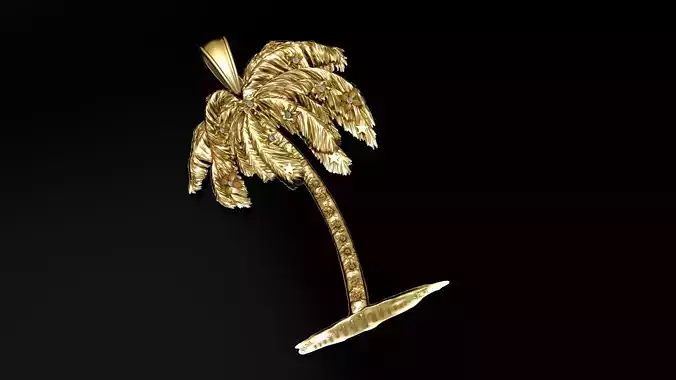 PLAM TREE PENDANT 3D PRINTABLE MODEL  3D print model