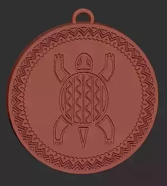 Modelado medallon tortuga inca