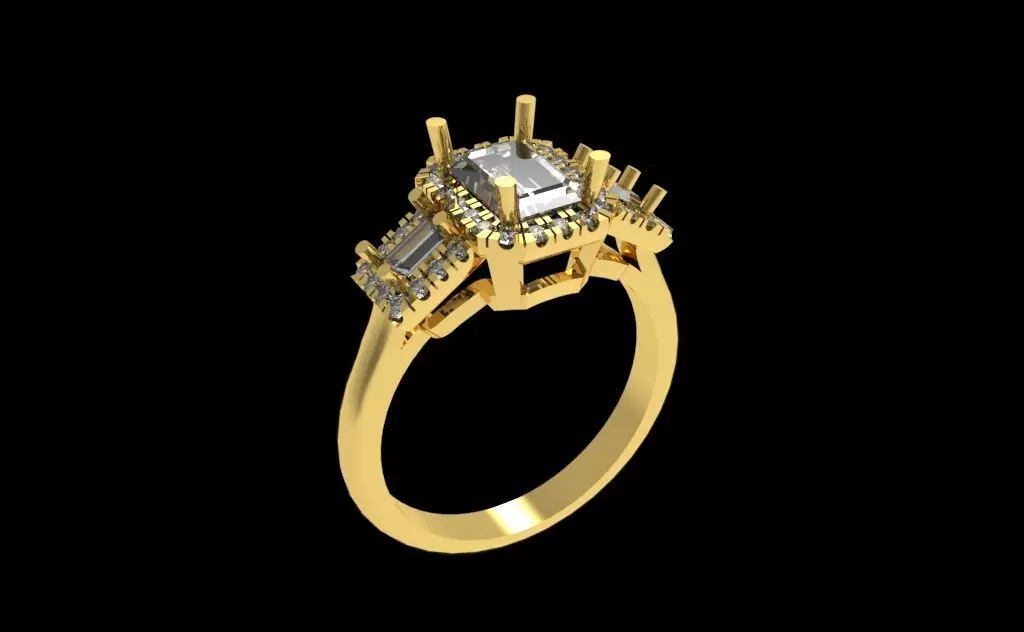 Three Diamond Ring 39 3D print model