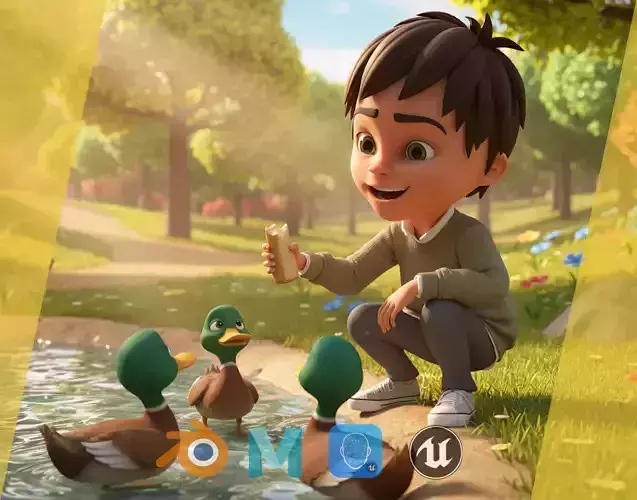 Stylized Happy Boy Rigged 3D Toon Model