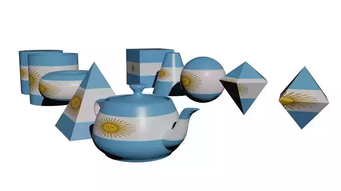 Argentina flag on different geometric shapes