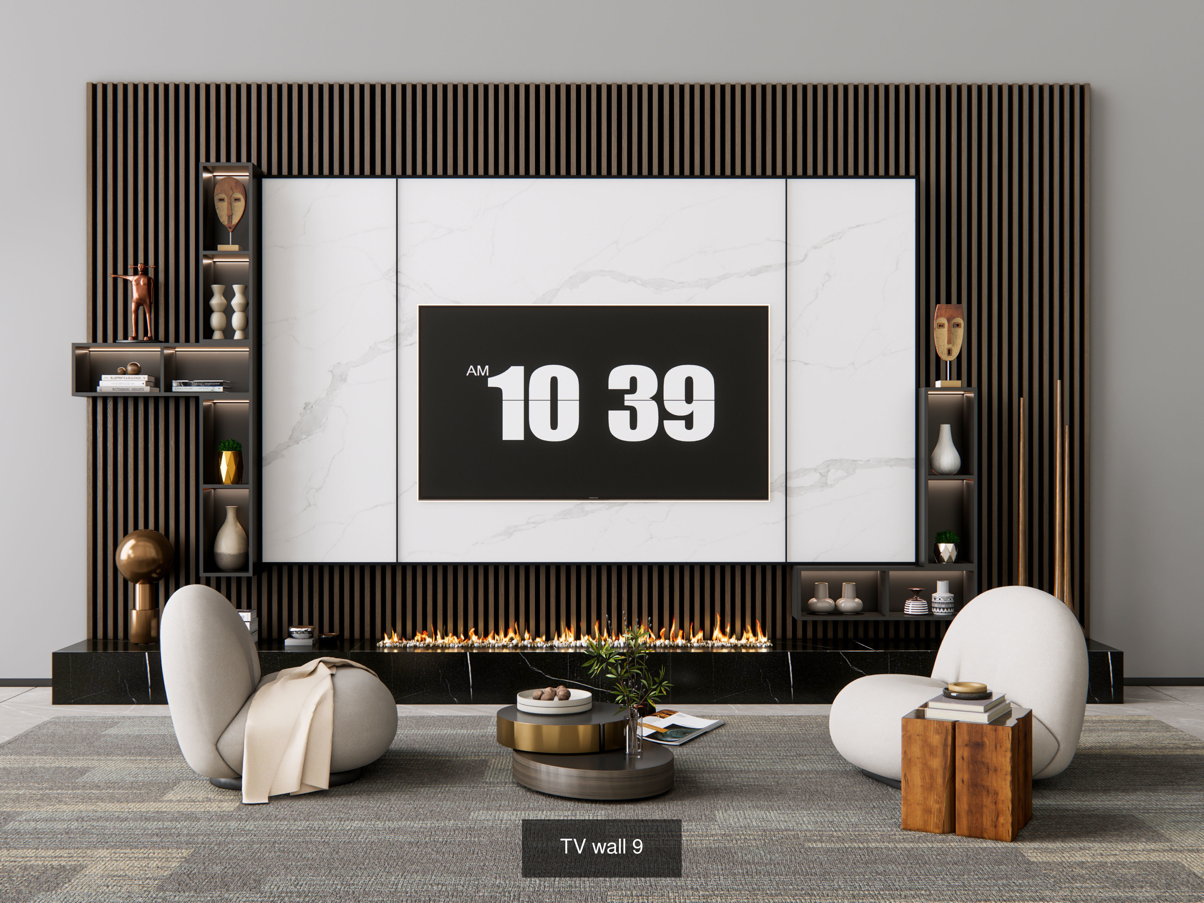 Modern TV LED Wall Collection No 1 of 16 scenes _11
