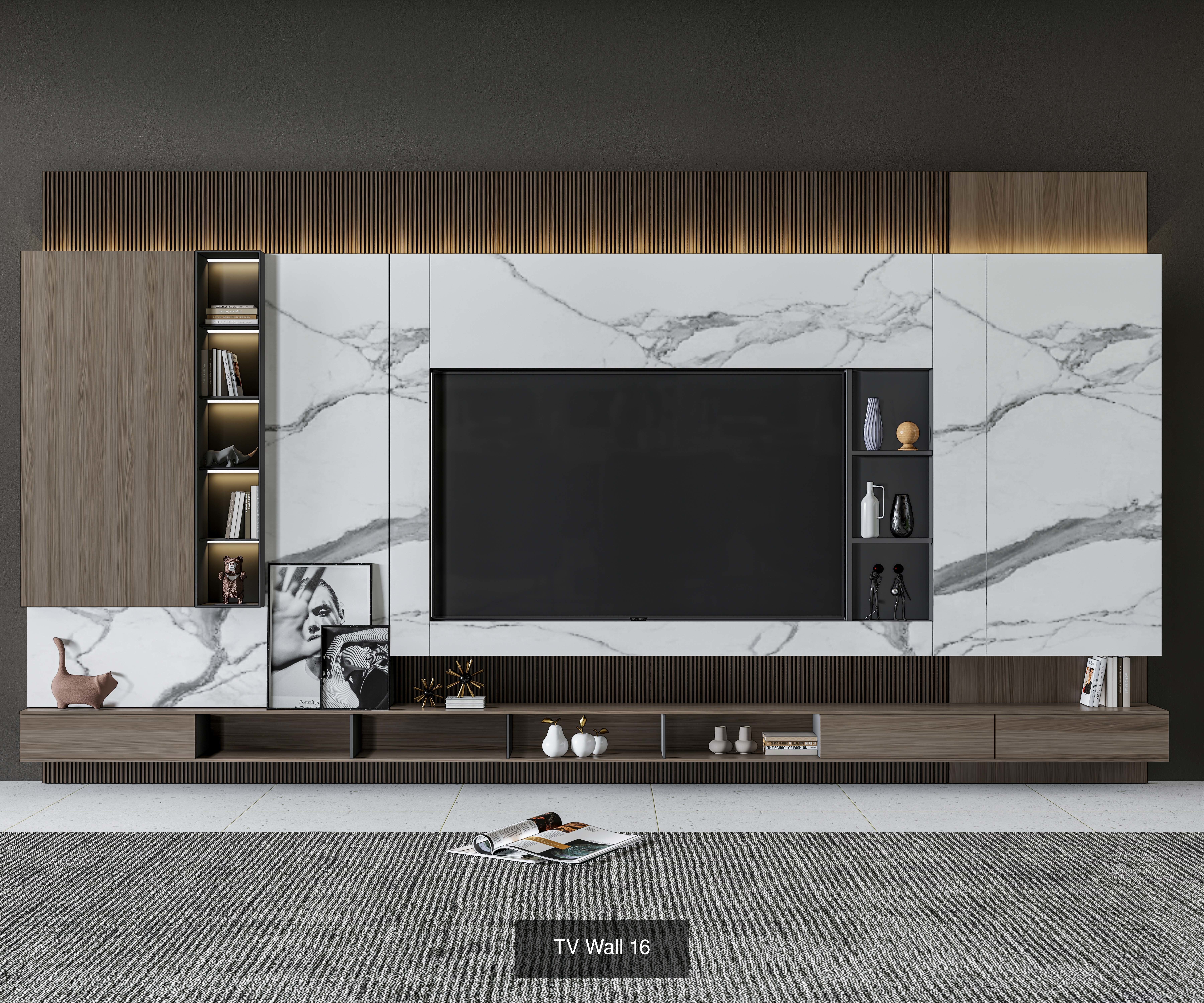 Modern TV LED Wall Collection No 1 of 16 scenes _2