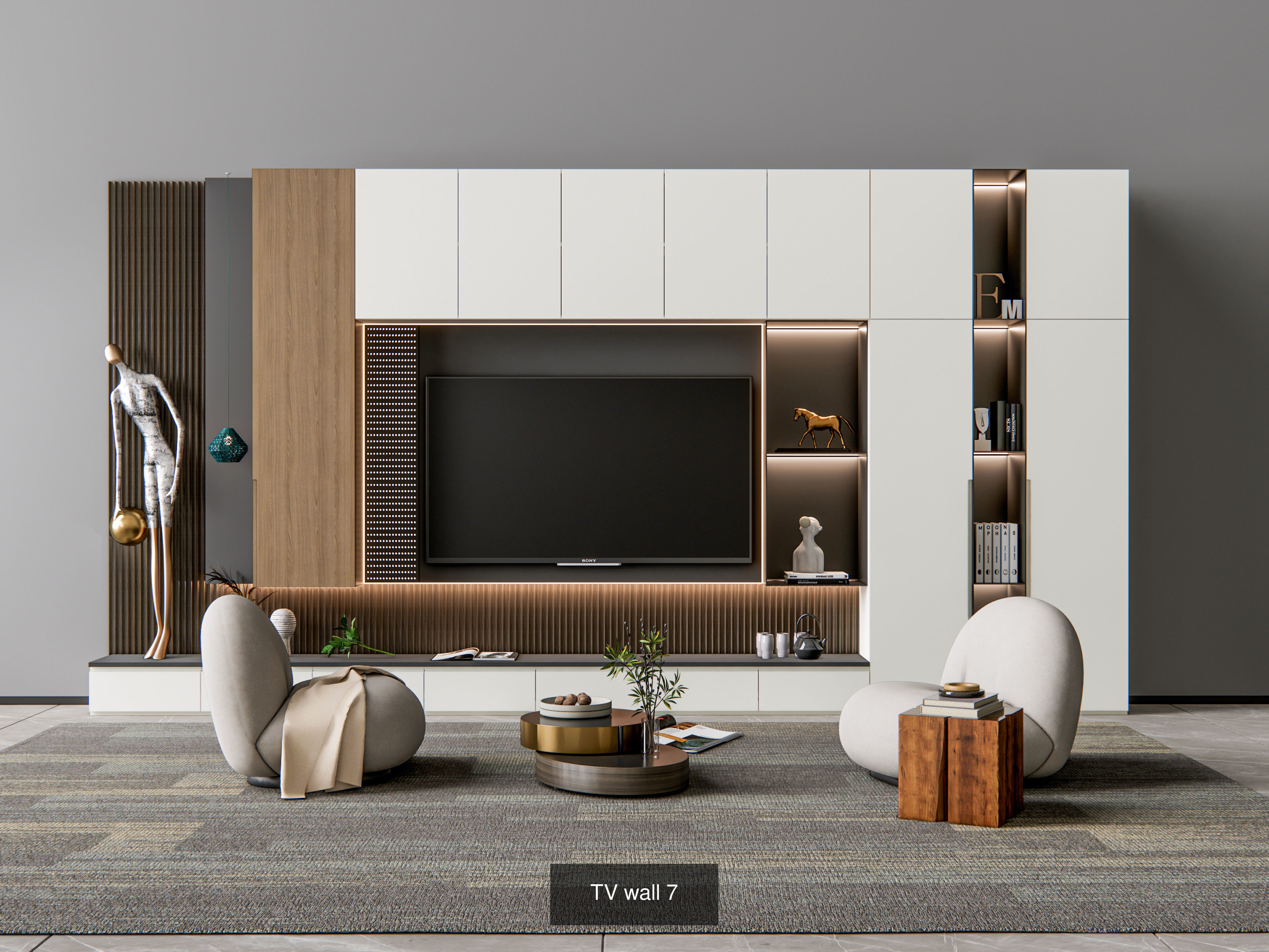 Modern TV LED Wall Collection No 1 of 16 scenes _9