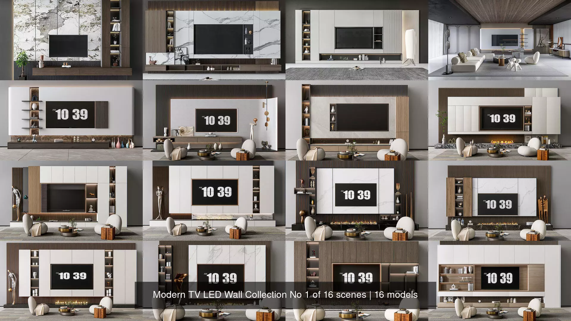 Modern TV LED Wall Collection No 1 of 16 scenes _0