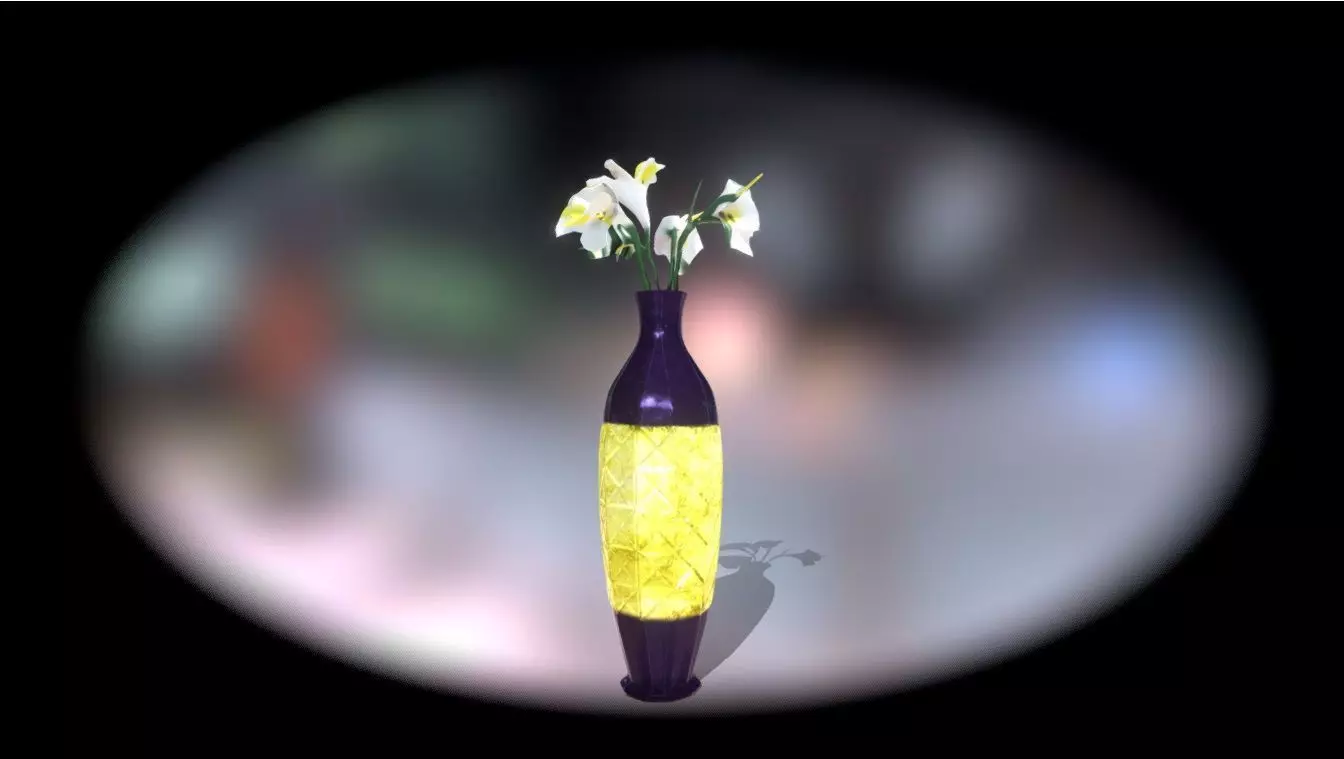 Vase with flowers Low-poly 3D model_0