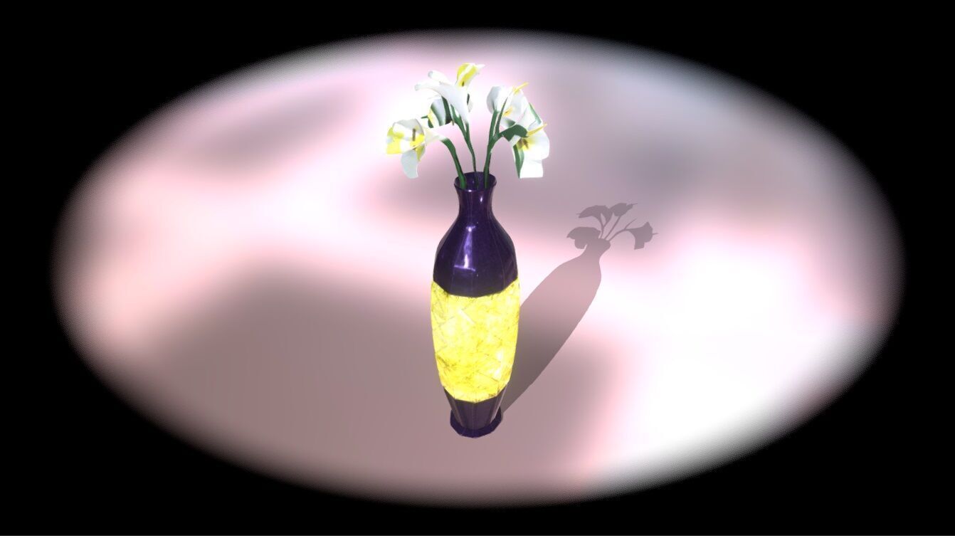 Vase with flowers Low-poly 3D model_12