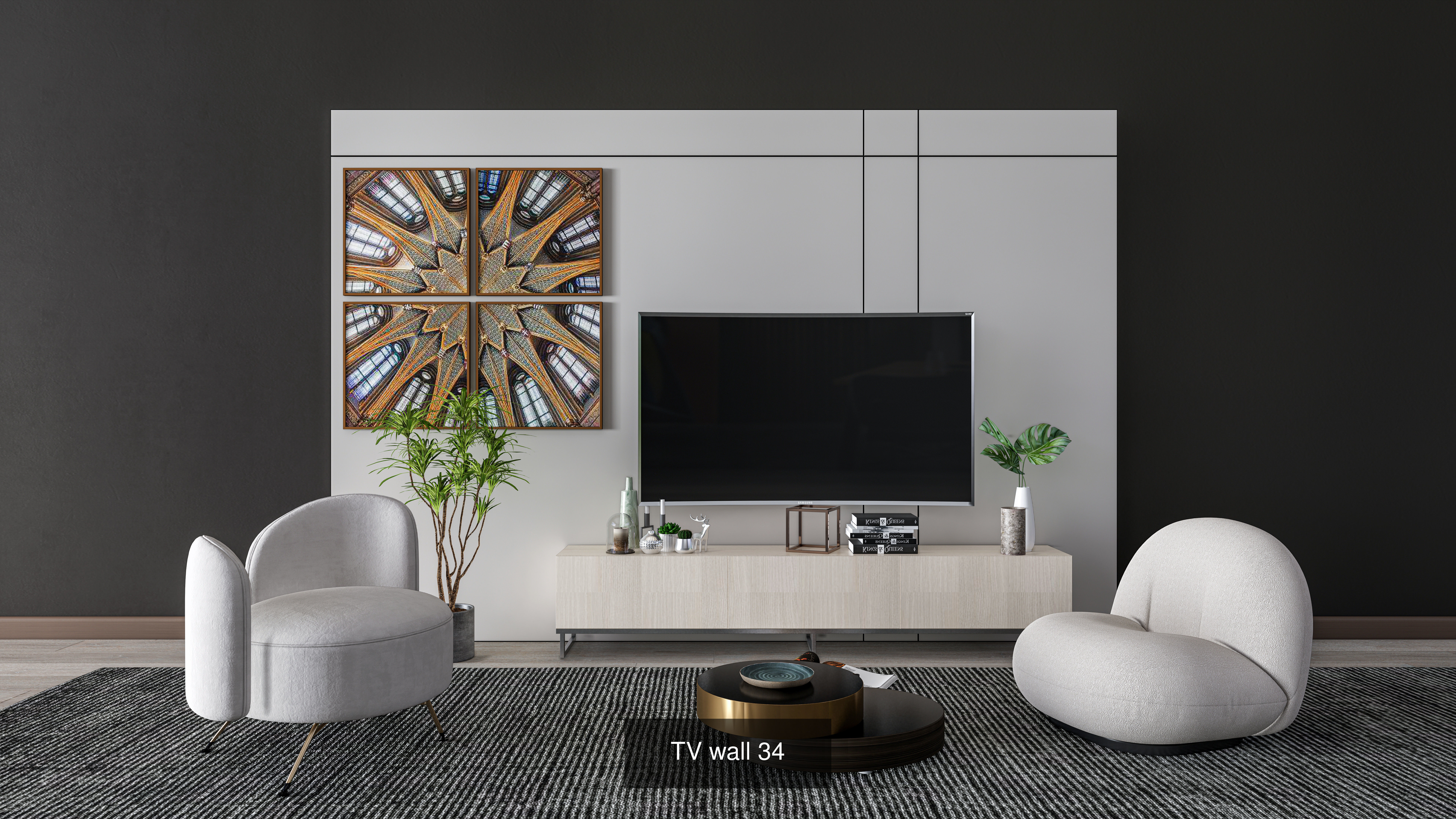 Modern TV LED Wall Collection No 2 of 16 scenes _6
