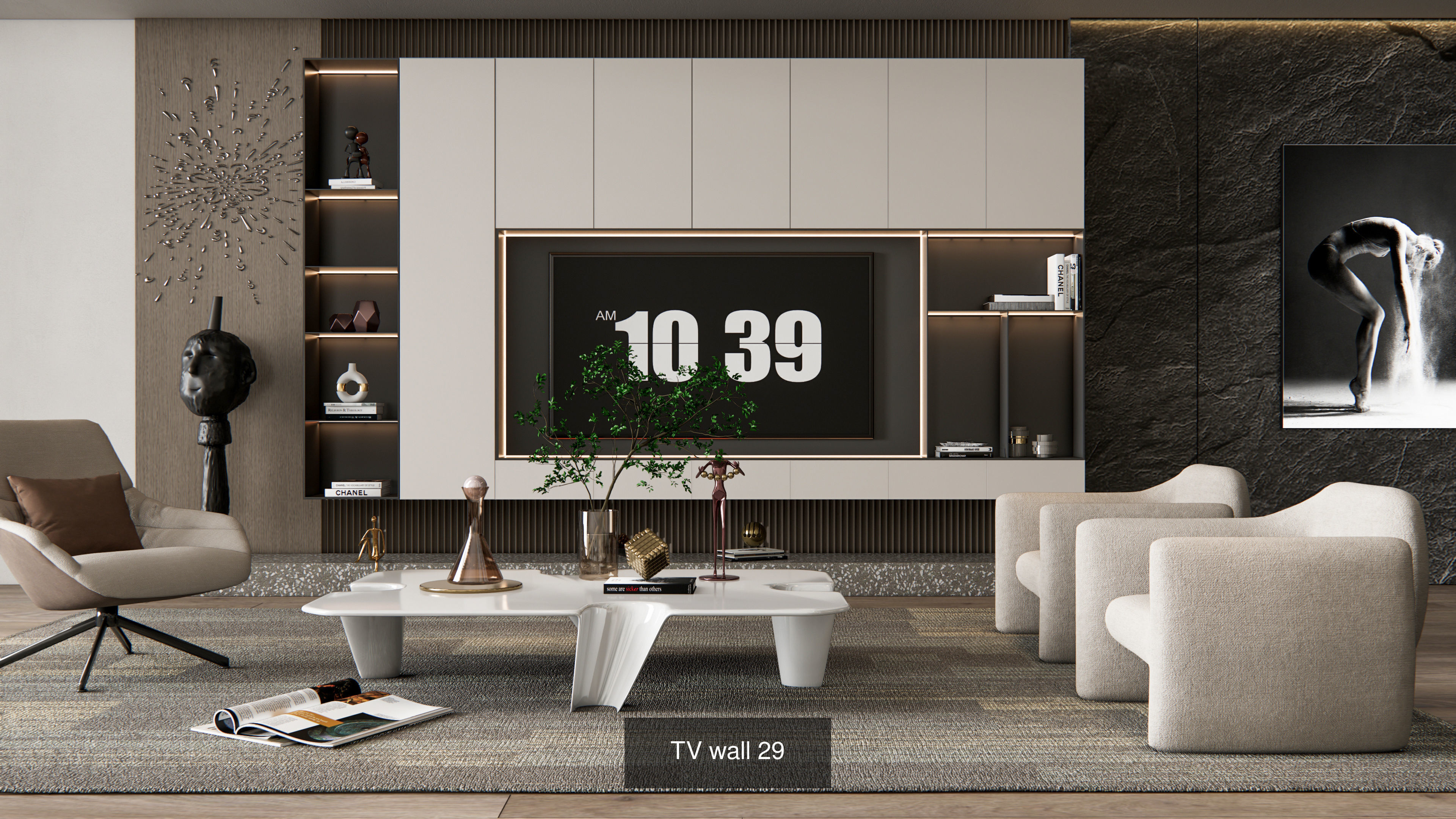 Modern TV LED Wall Collection No 2 of 16 scenes _16