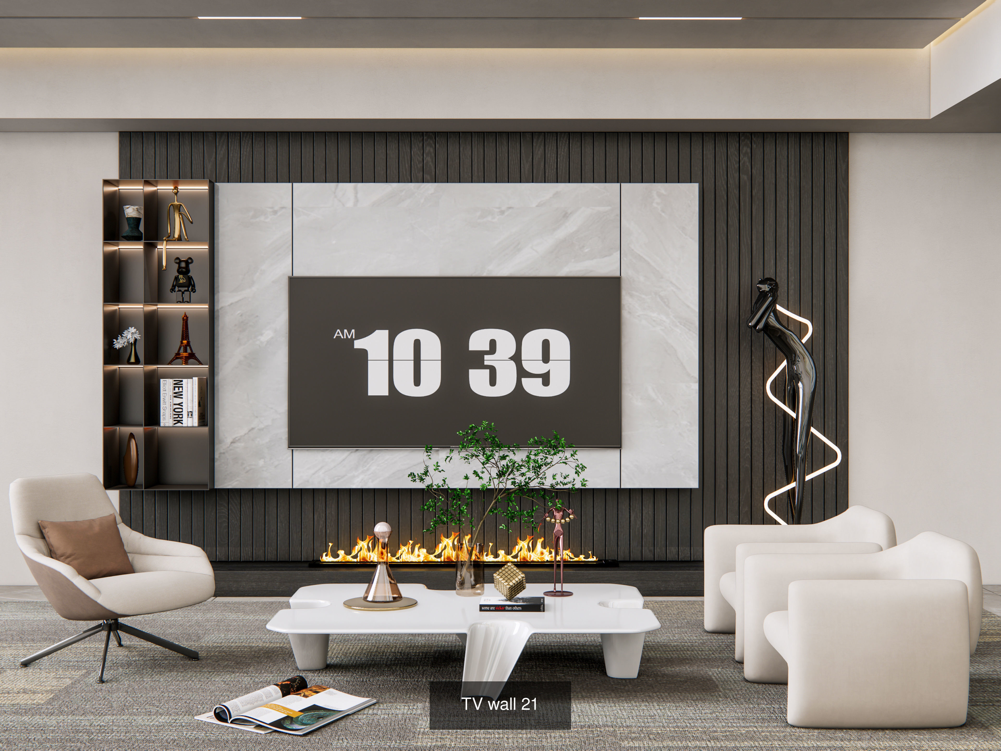 Modern TV LED Wall Collection No 2 of 16 scenes _11