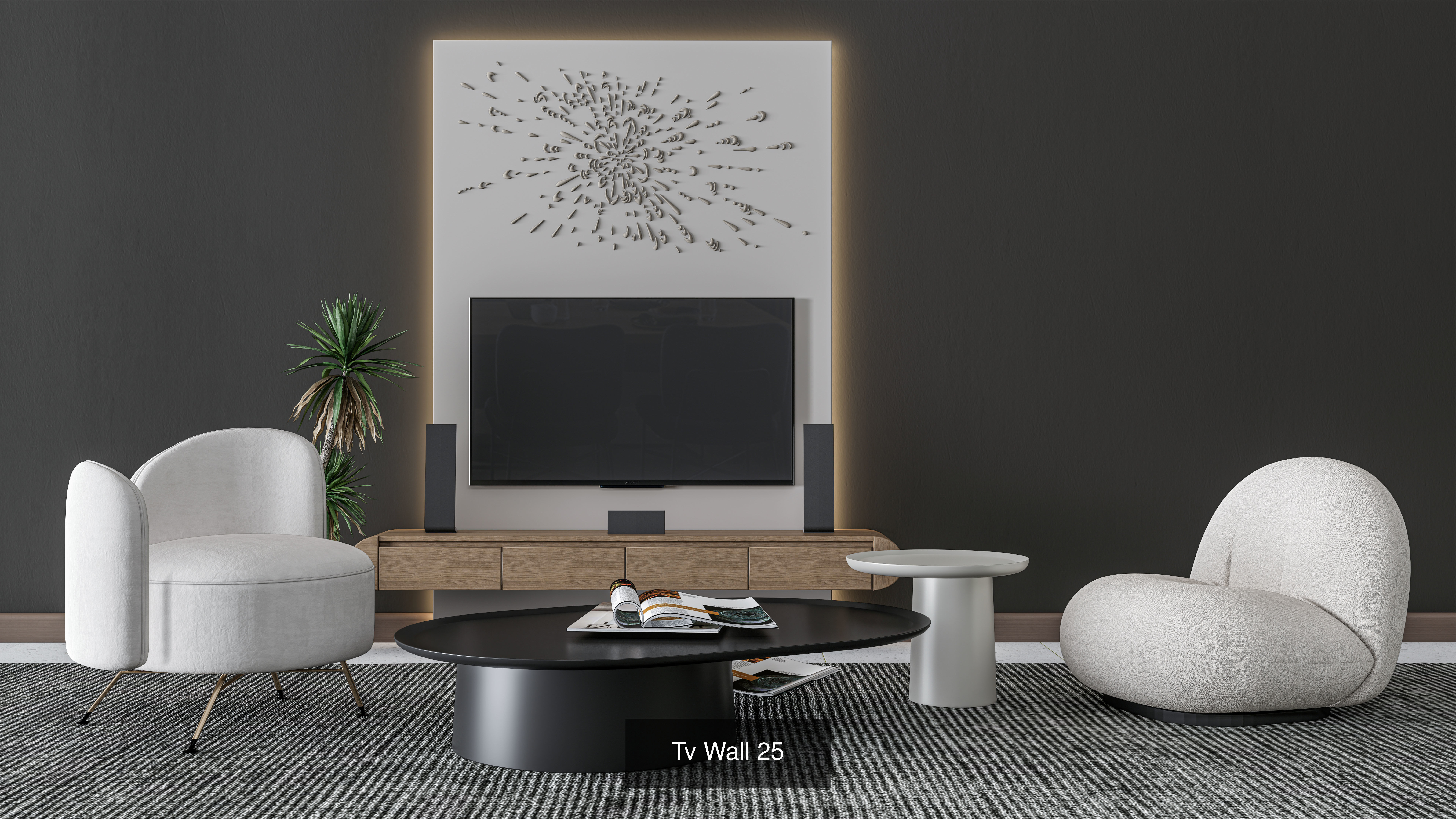 Modern TV LED Wall Collection No 2 of 16 scenes _2