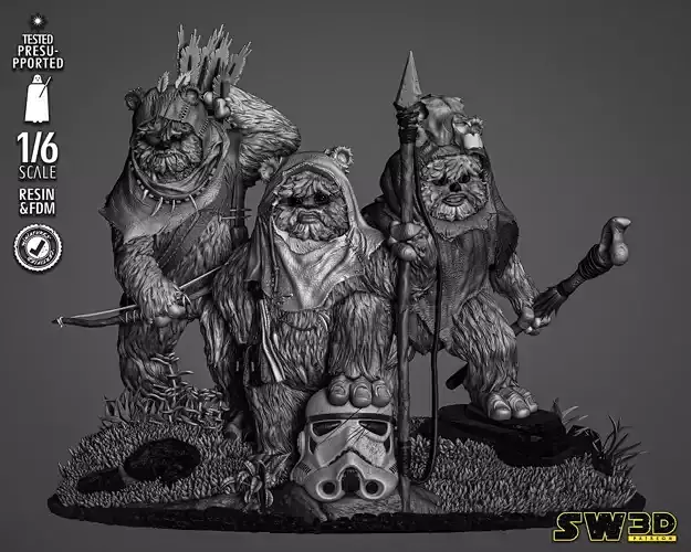 STAR WARS Ewoks Diorama 3D print model