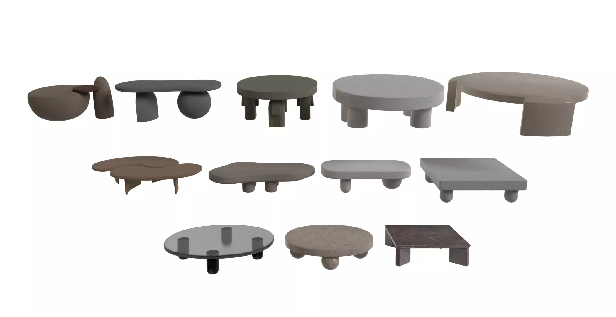 COFFEE TABLE SET 3D model_0