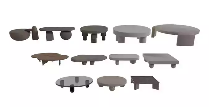COFFEE TABLE SET 3D model