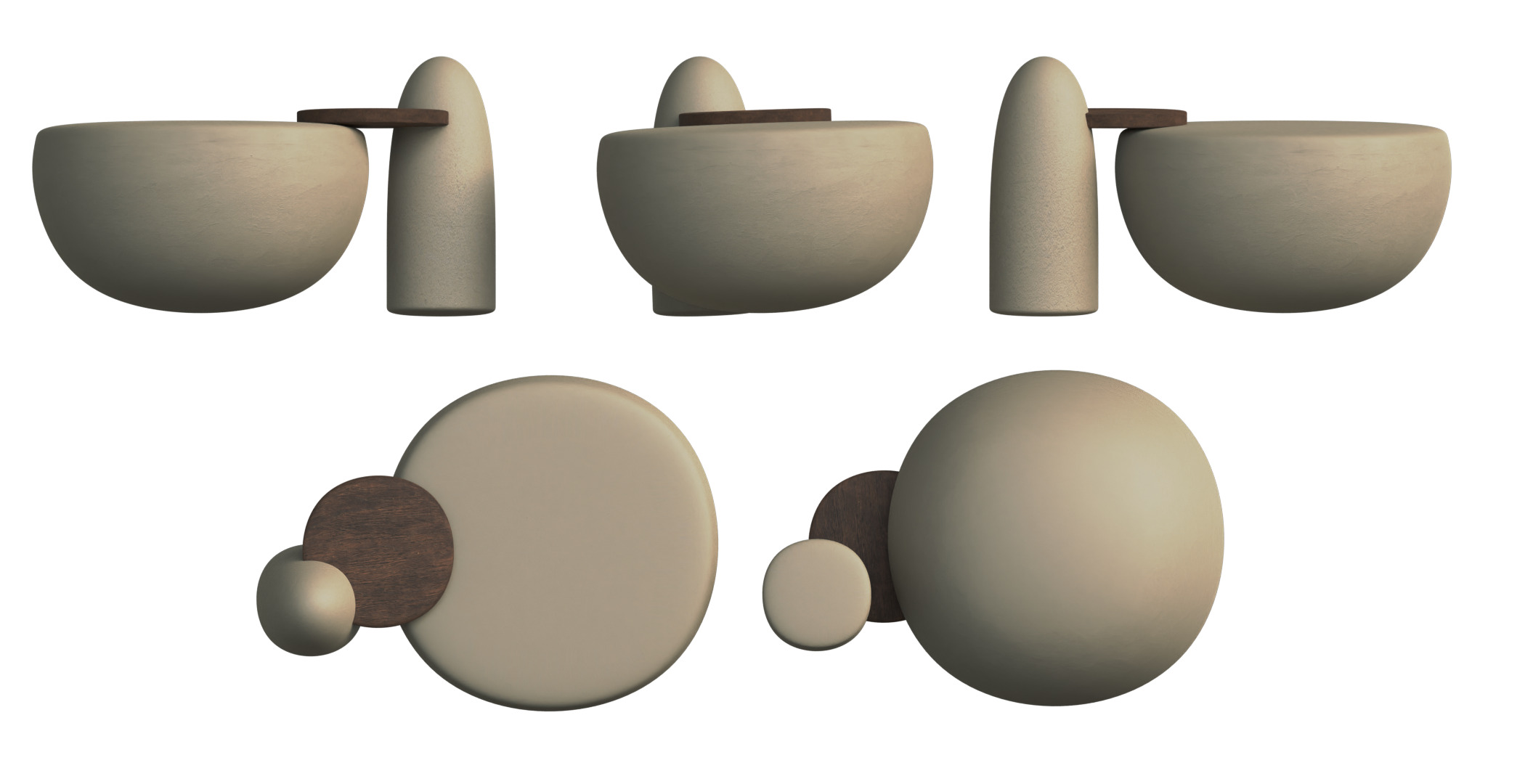 COFFEE TABLE SET 3D model_1