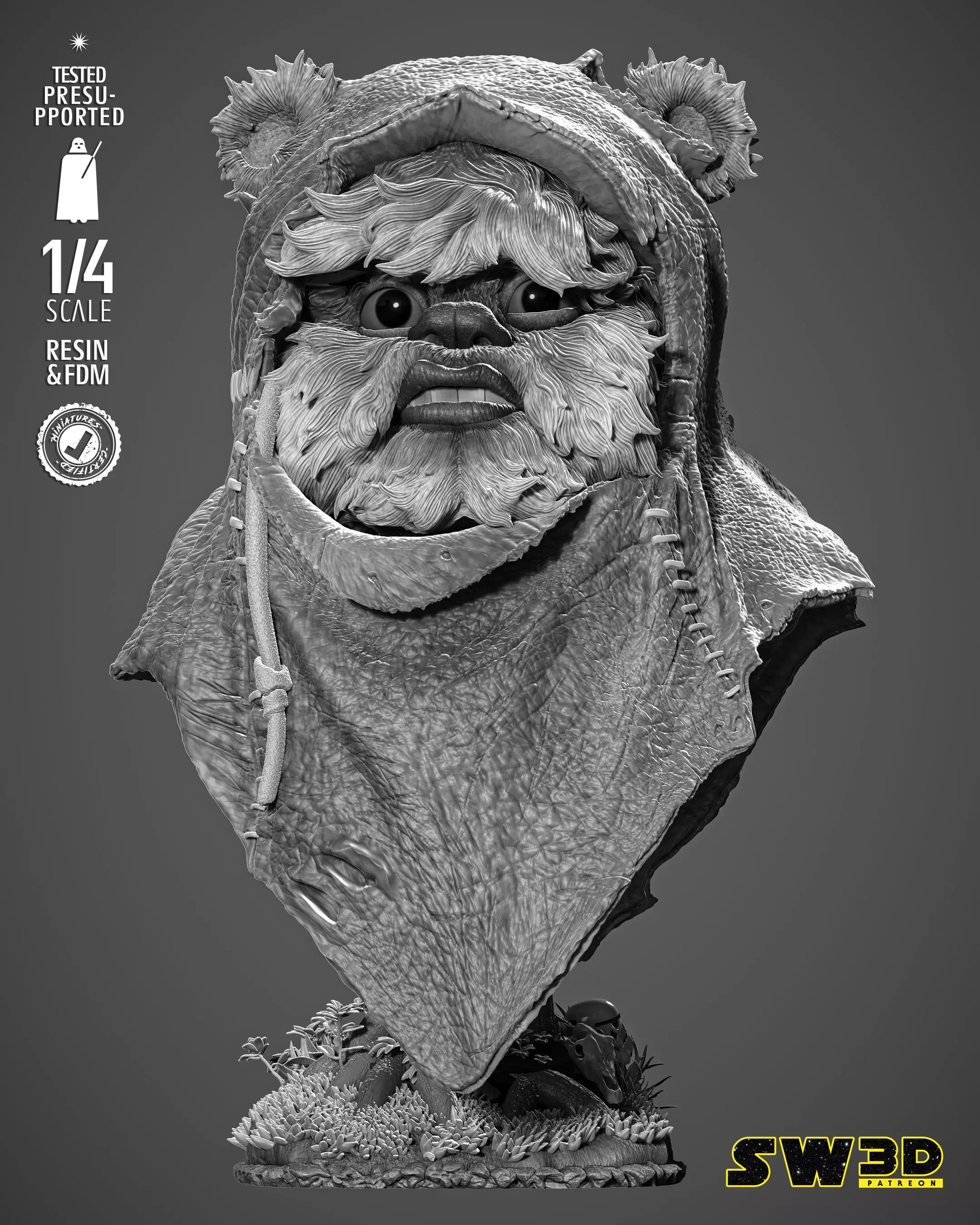 STAR WARS Ewoks Portrait Bust 3D print model_0