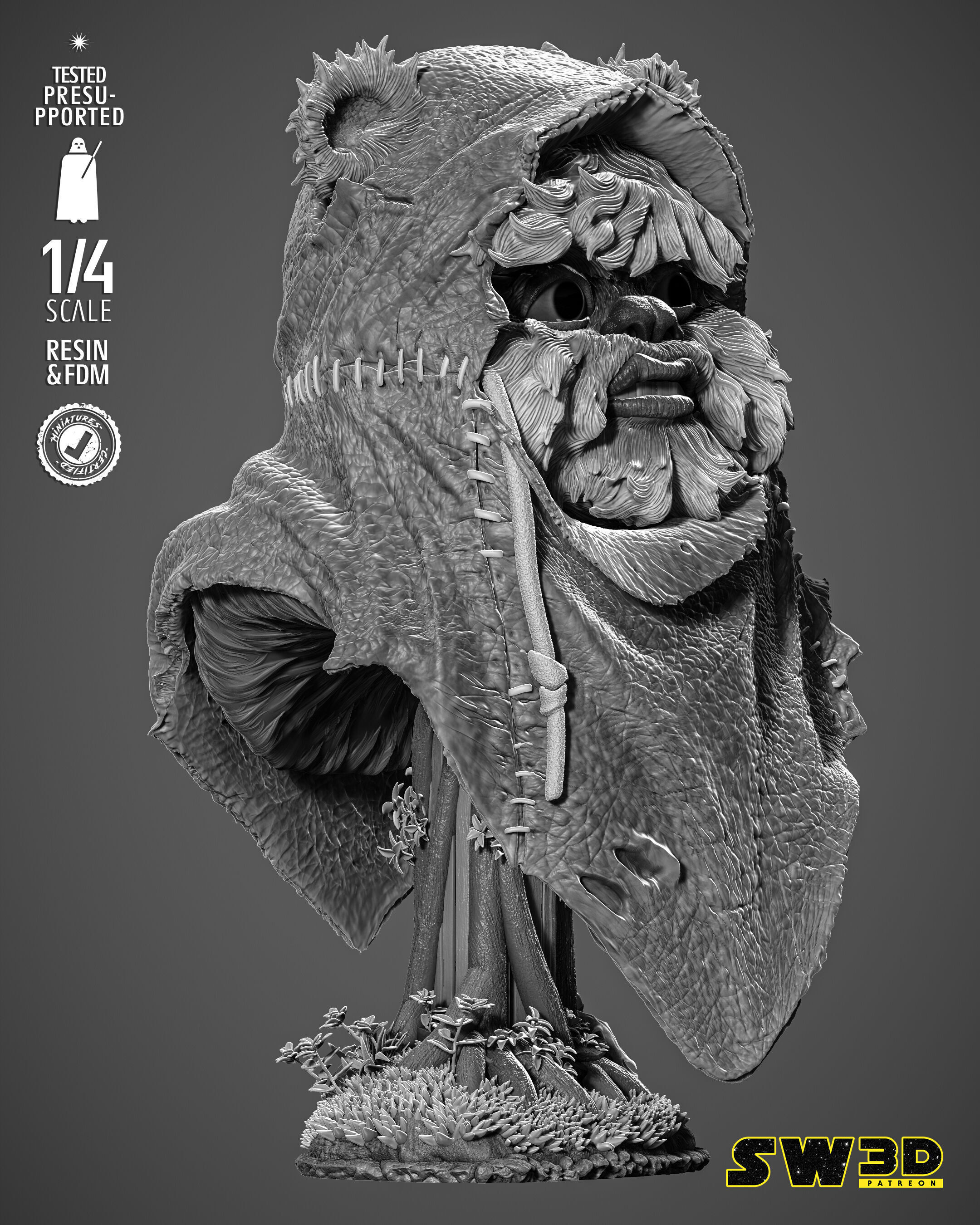 STAR WARS Ewoks Portrait Bust 3D print model_6