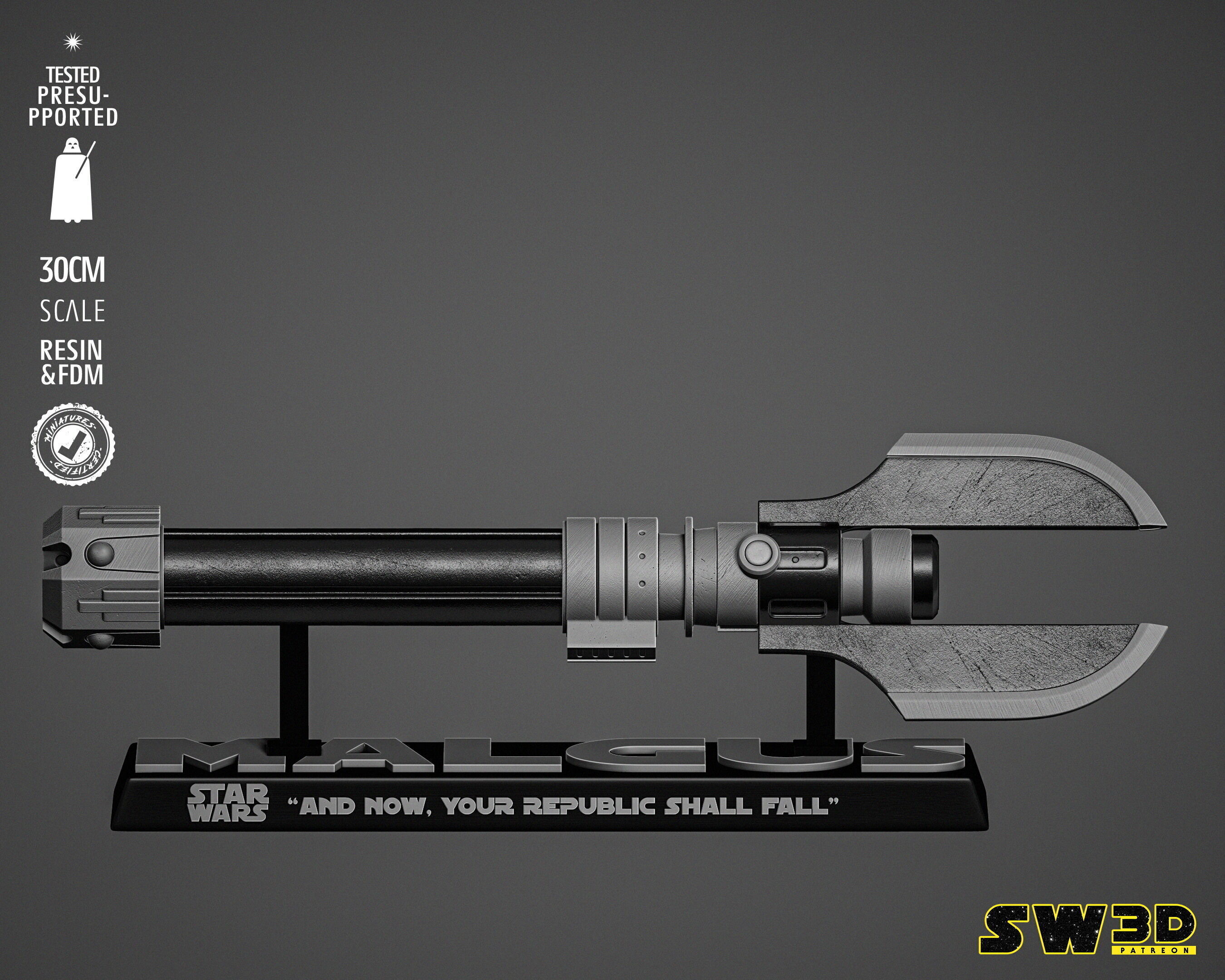 STAR WARS Darth Malgus Ligthsaber 3D print model_12