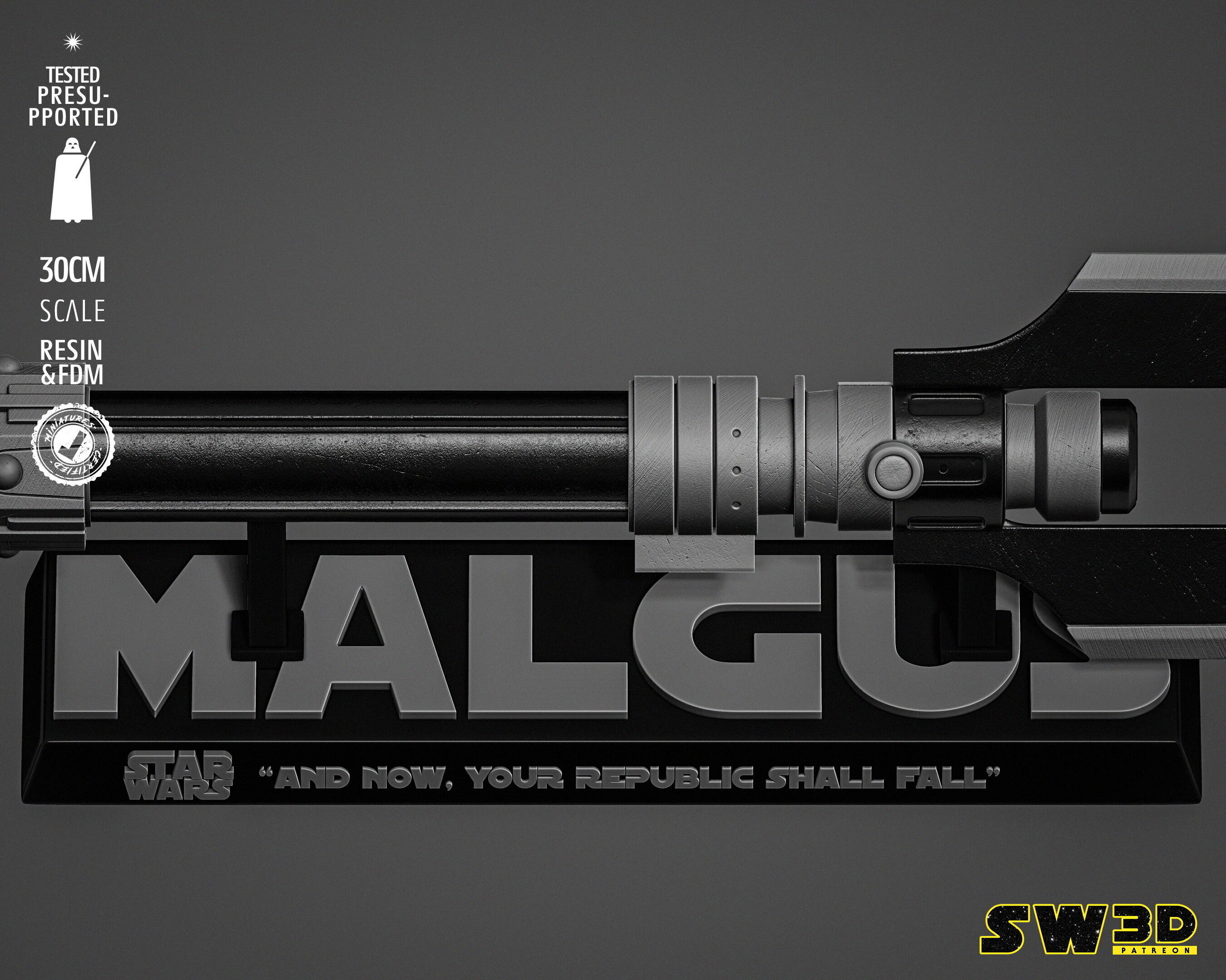 STAR WARS Darth Malgus Ligthsaber 3D print model_4
