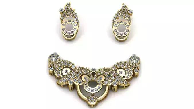 HIP HOP WEDDING NECKLACE SET 3D PRINTABLE MODEL