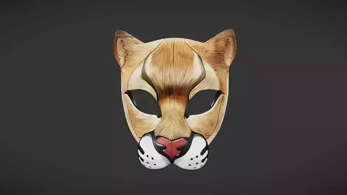 Cougar Mask Low-poly 3D model