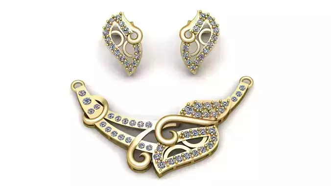 INDIAN BOLLYWOOD STYLE NECKLACE SET 3D PRINTABLE MODEL 3D print model