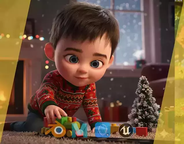 Christmas Sweater Toon kids 3D Holiday Character