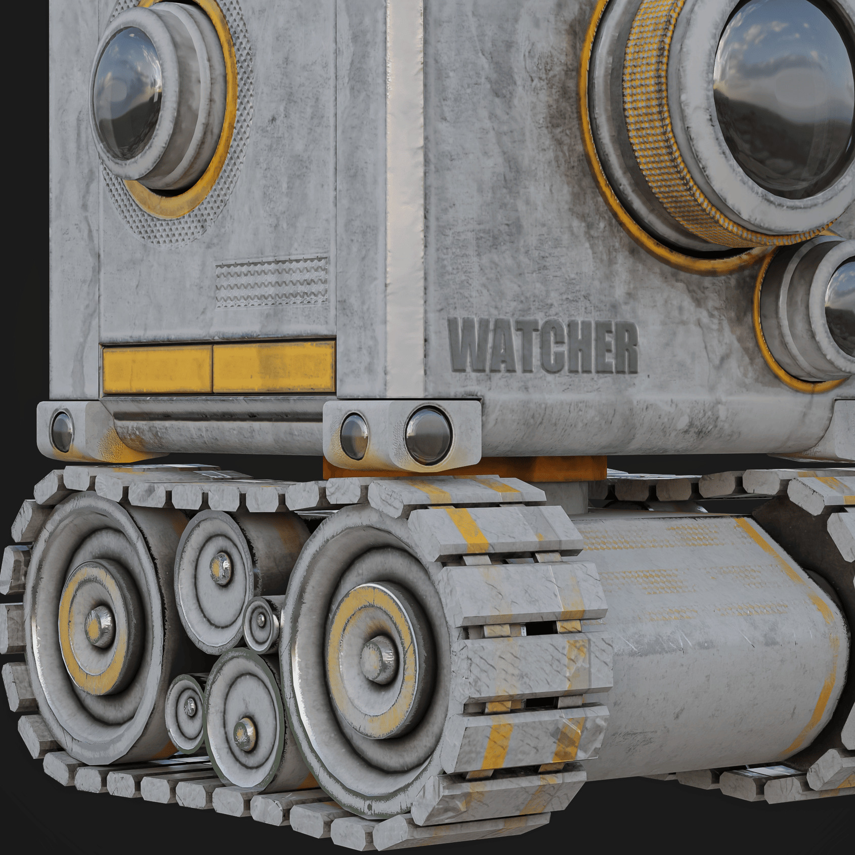 Camera Robot rigged and animated game ready Low-poly 3D model_15