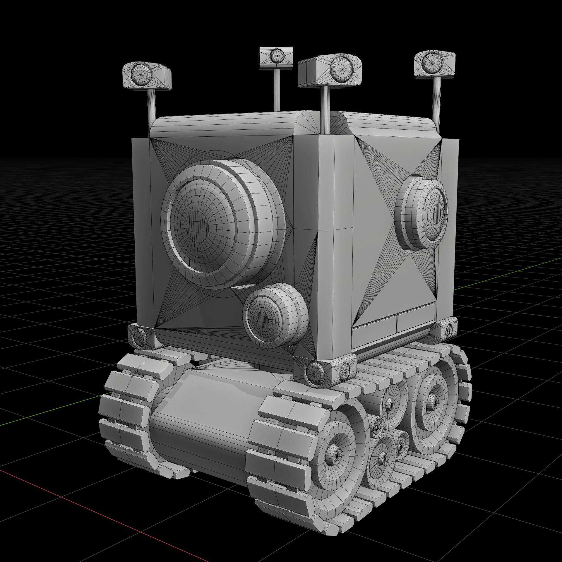 Camera Robot rigged and animated game ready Low-poly 3D model_18