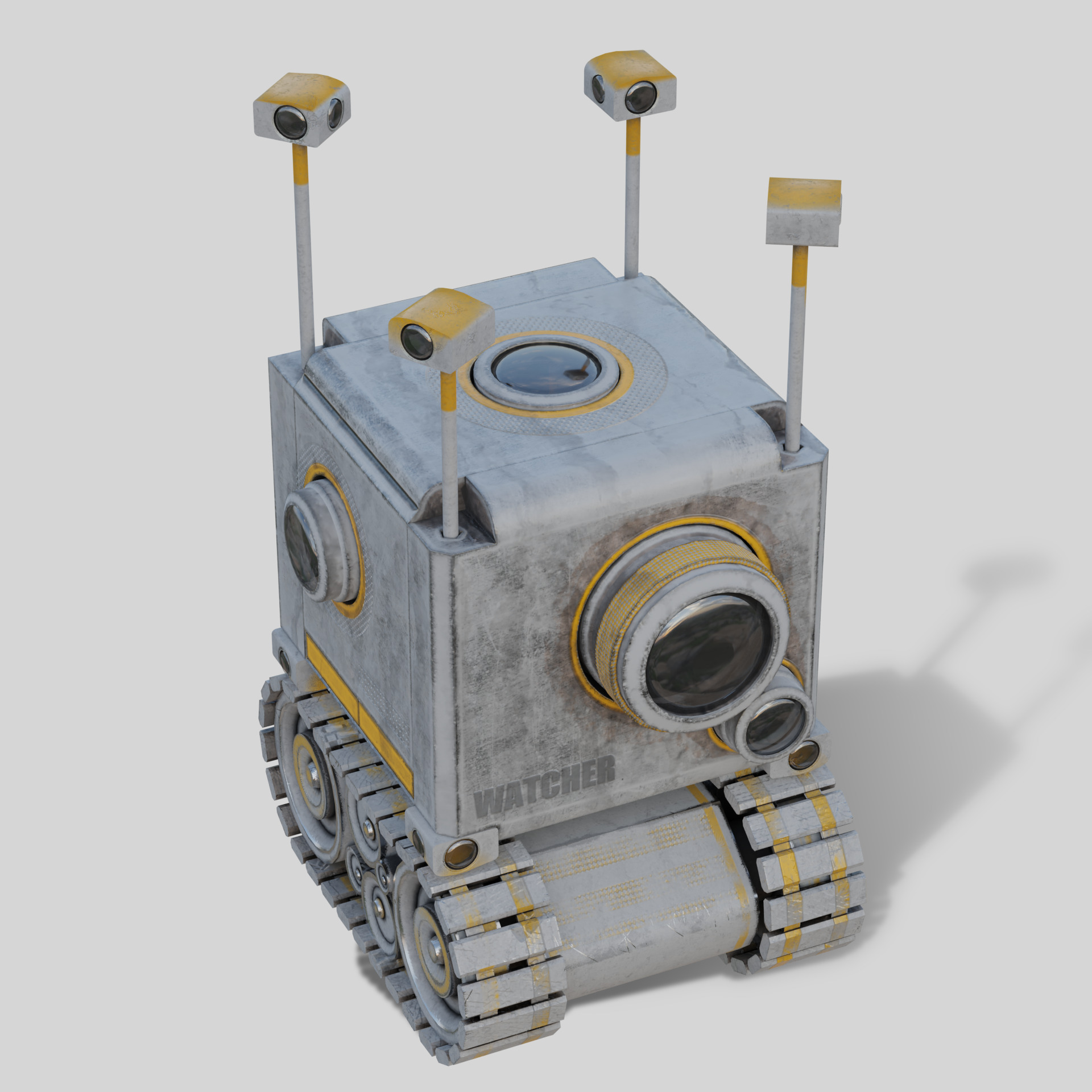 Camera Robot rigged and animated game ready Low-poly 3D model_10