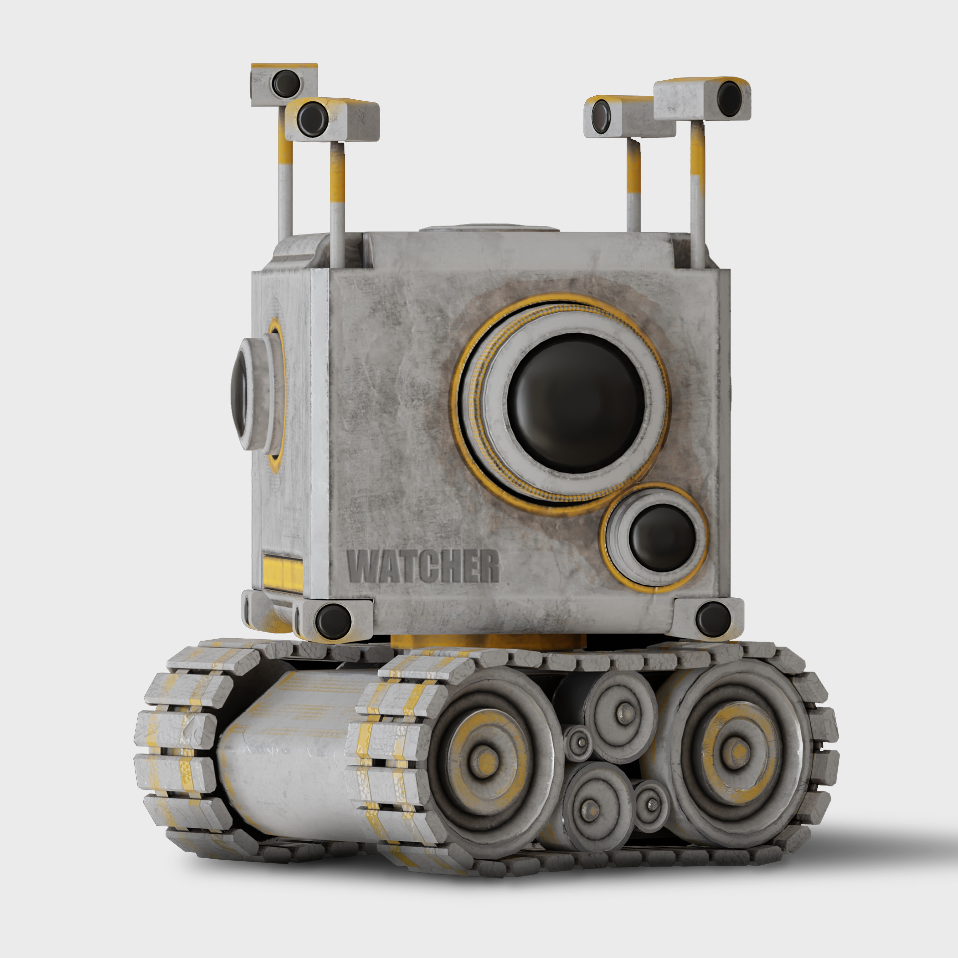 Camera Robot rigged and animated game ready Low-poly 3D model_12