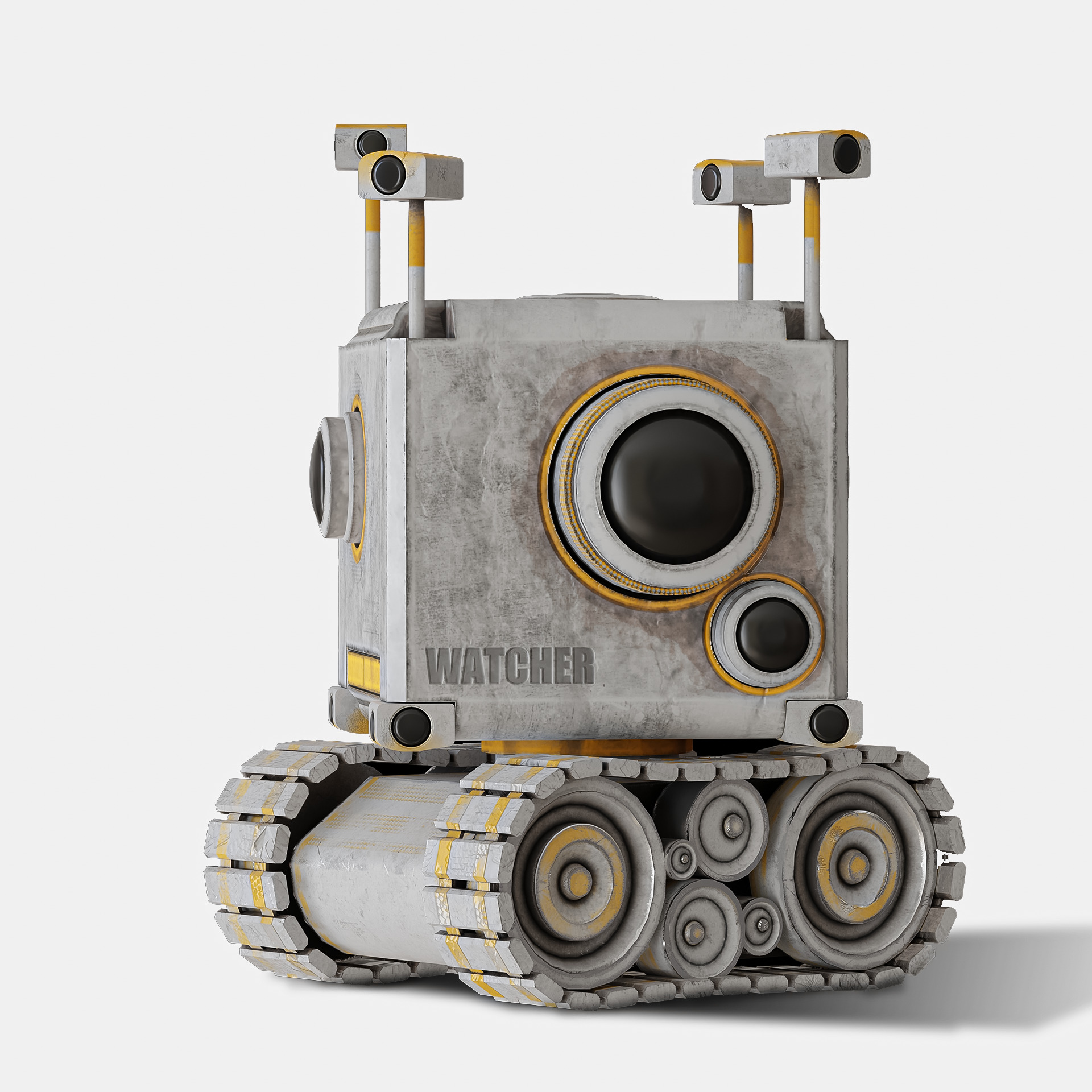 Camera Robot rigged and animated game ready Low-poly 3D model_13