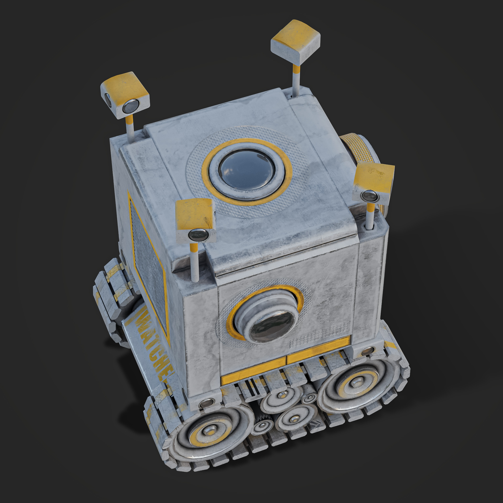 Camera Robot rigged and animated game ready Low-poly 3D model_5