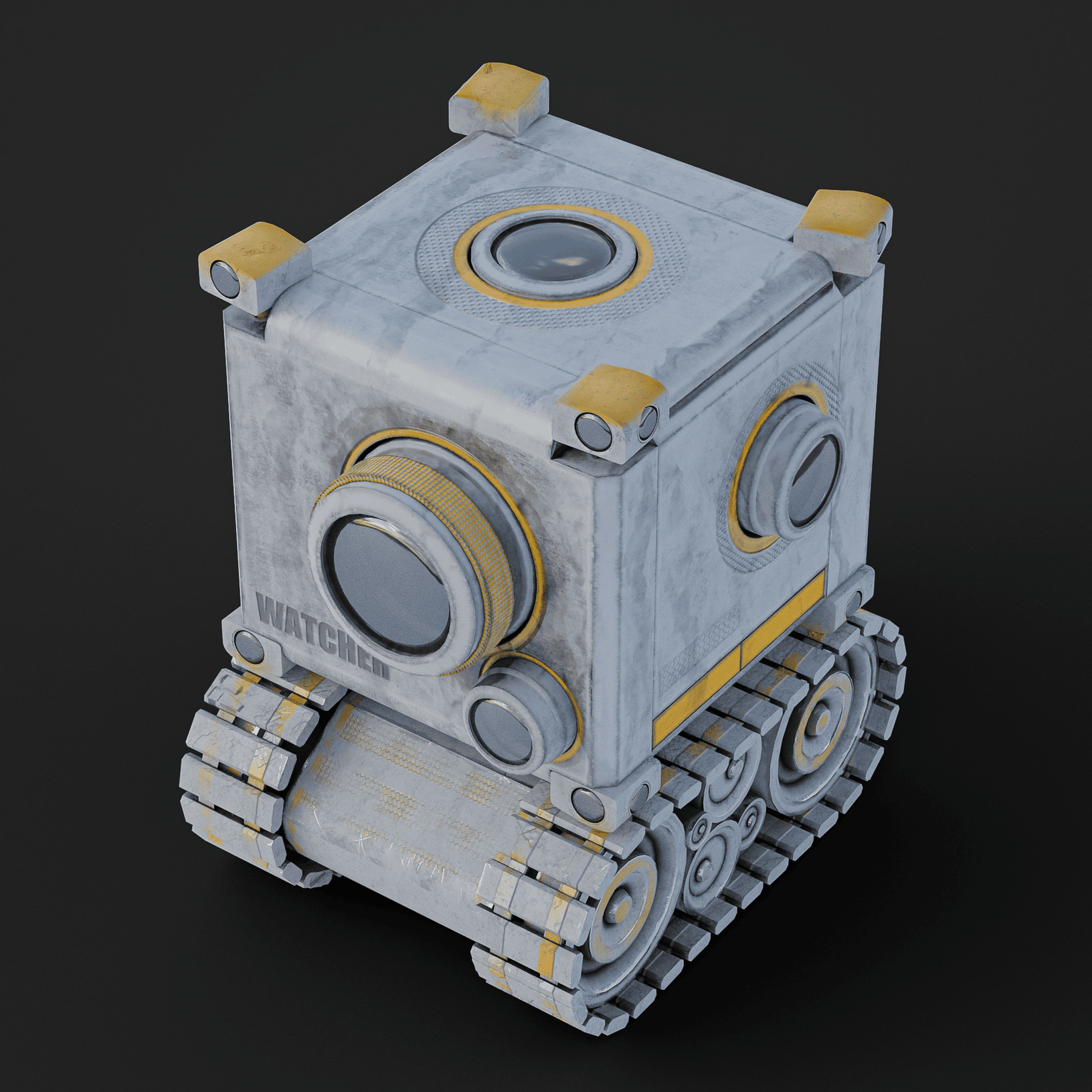 Camera Robot rigged and animated game ready Low-poly 3D model_17