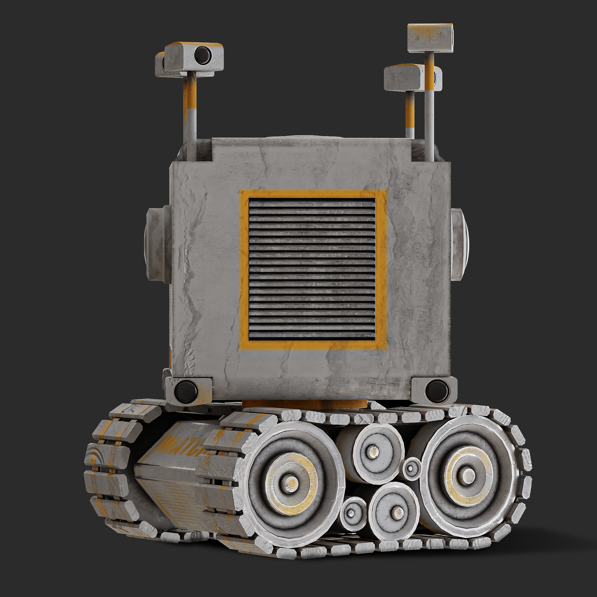 Camera Robot rigged and animated game ready Low-poly 3D model_9