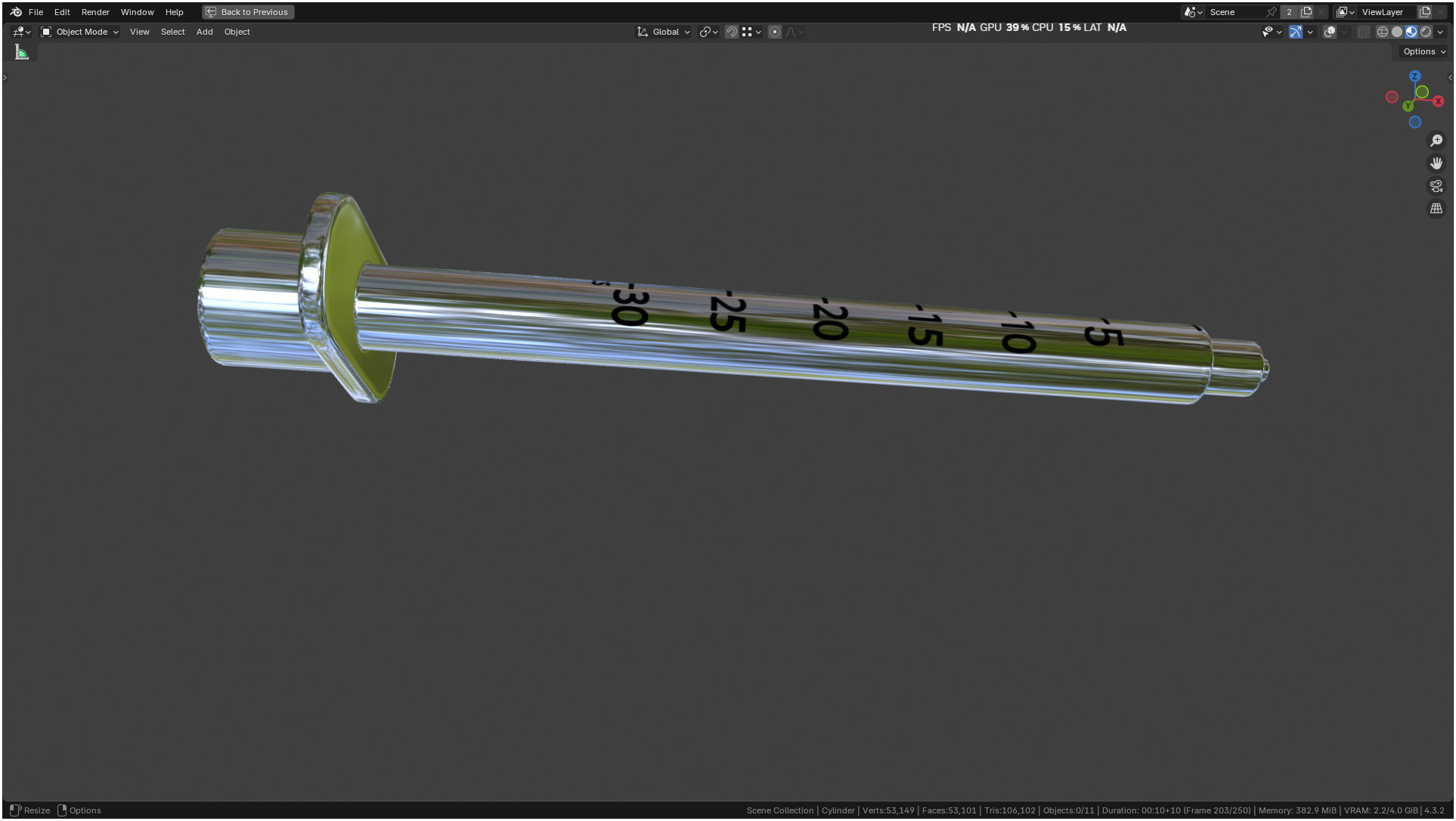 Insulin Syringe 03 mL realistic 3D model_15