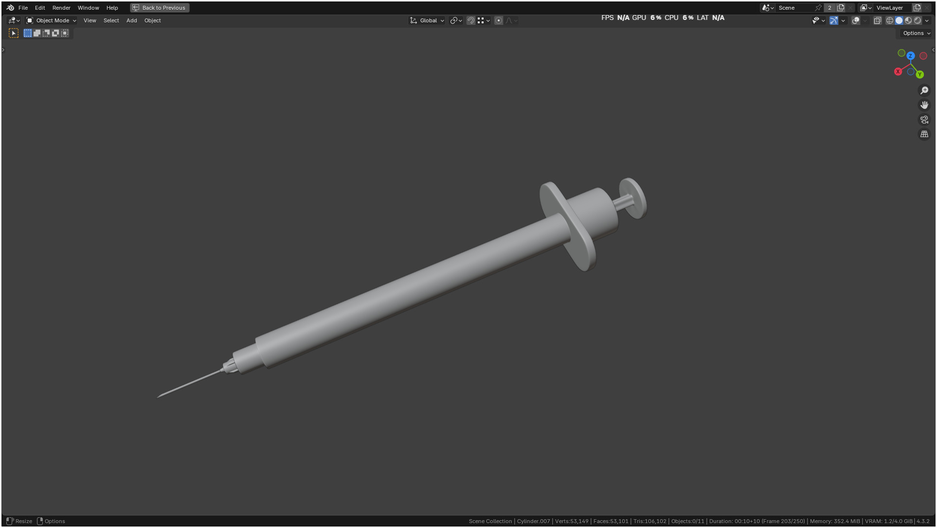 Insulin Syringe 03 mL realistic 3D model_20