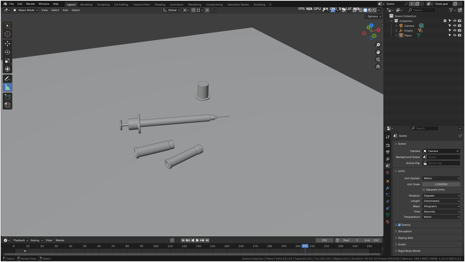 Insulin Syringe 03 mL realistic 3D model_32