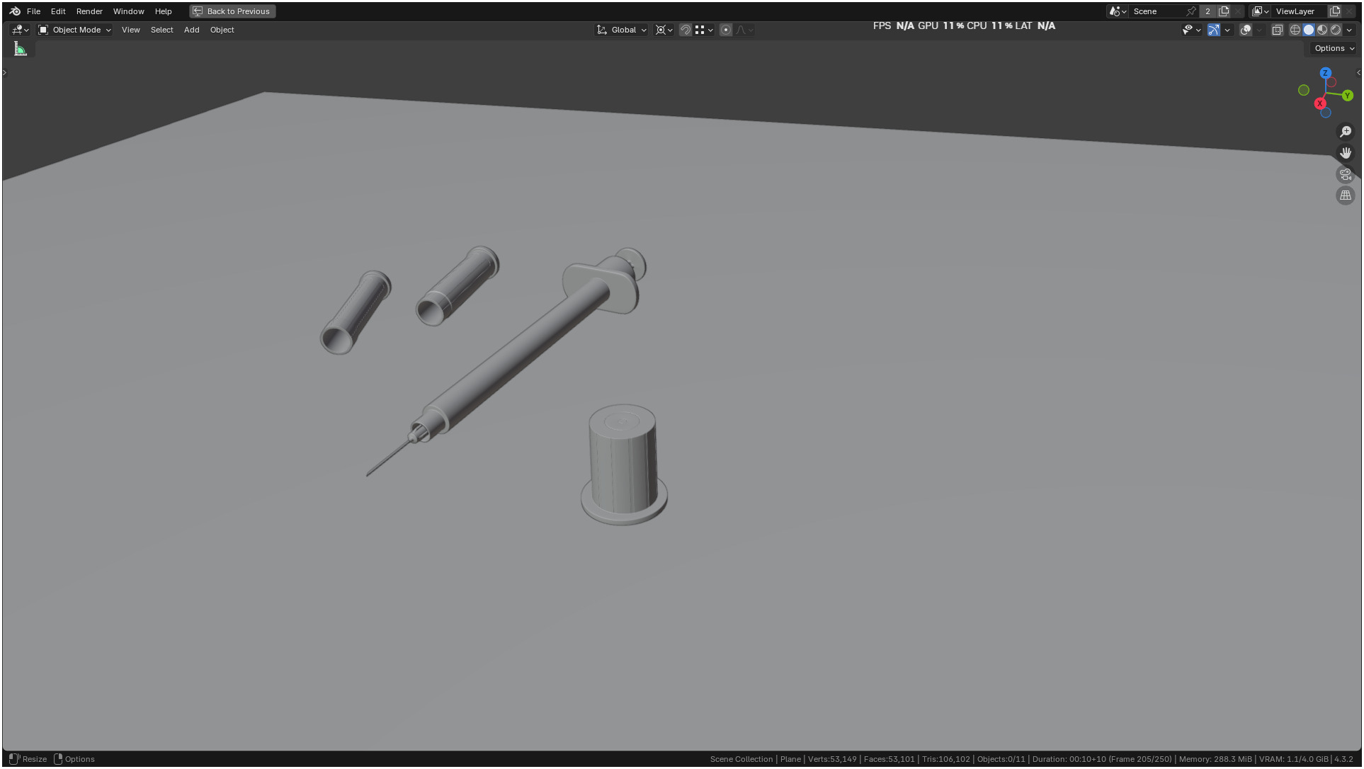 Insulin Syringe 03 mL realistic 3D model_49