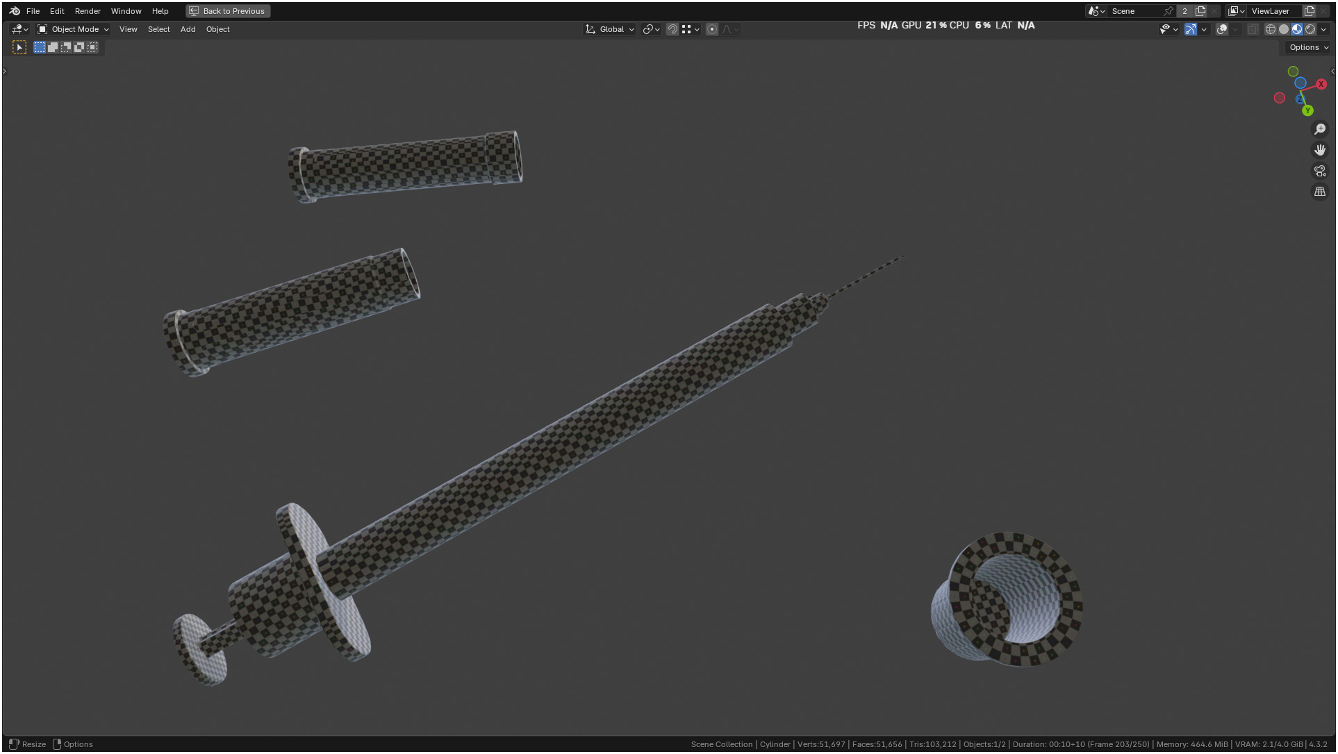 Insulin Syringe 03 mL realistic 3D model_31
