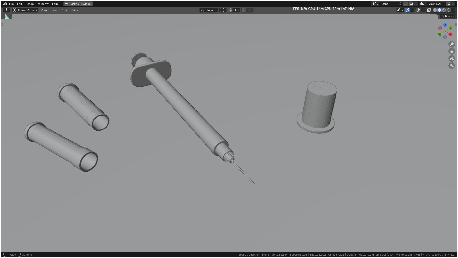 Insulin Syringe 03 mL realistic 3D model_34
