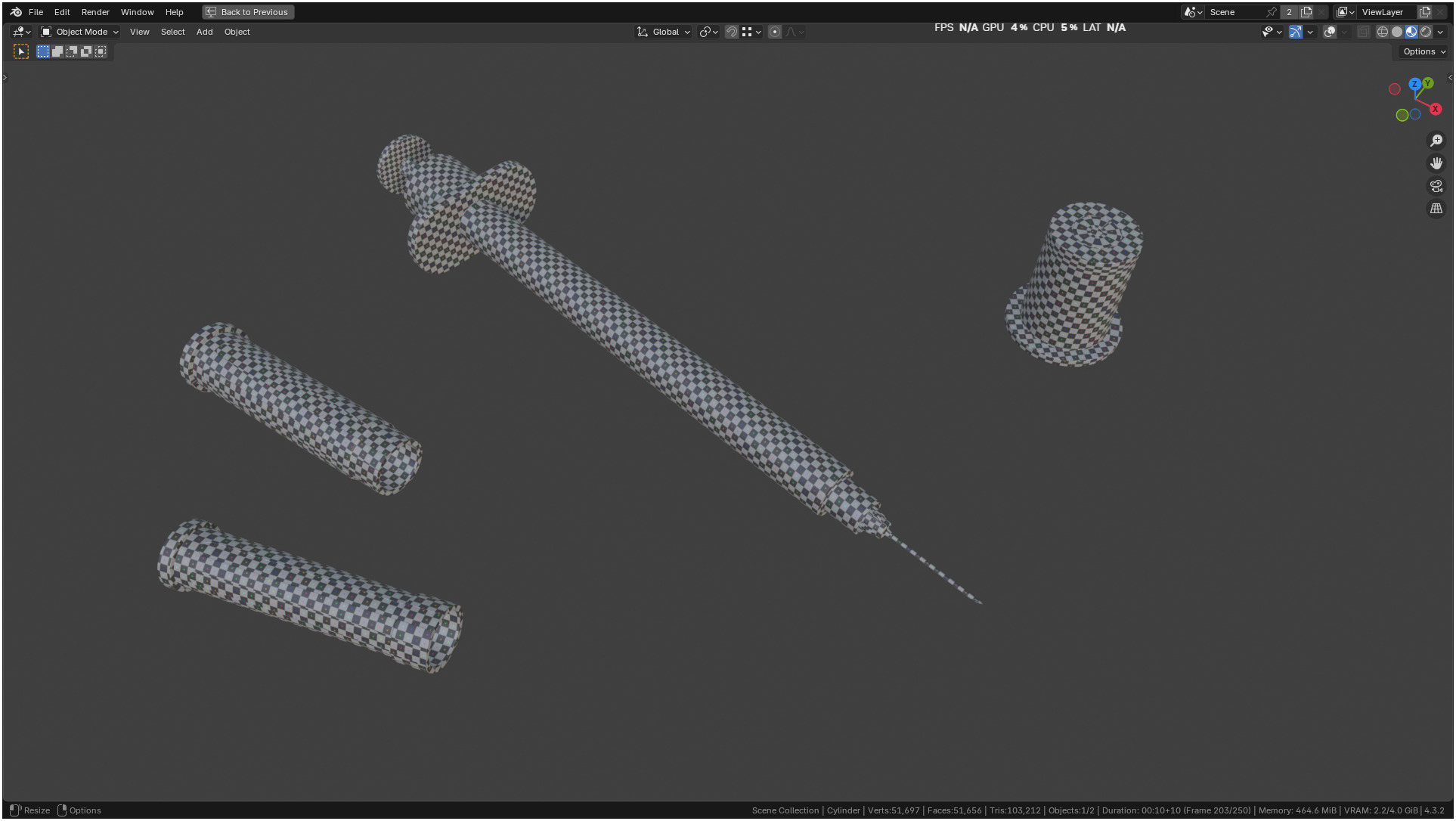 Insulin Syringe 03 mL realistic 3D model_46