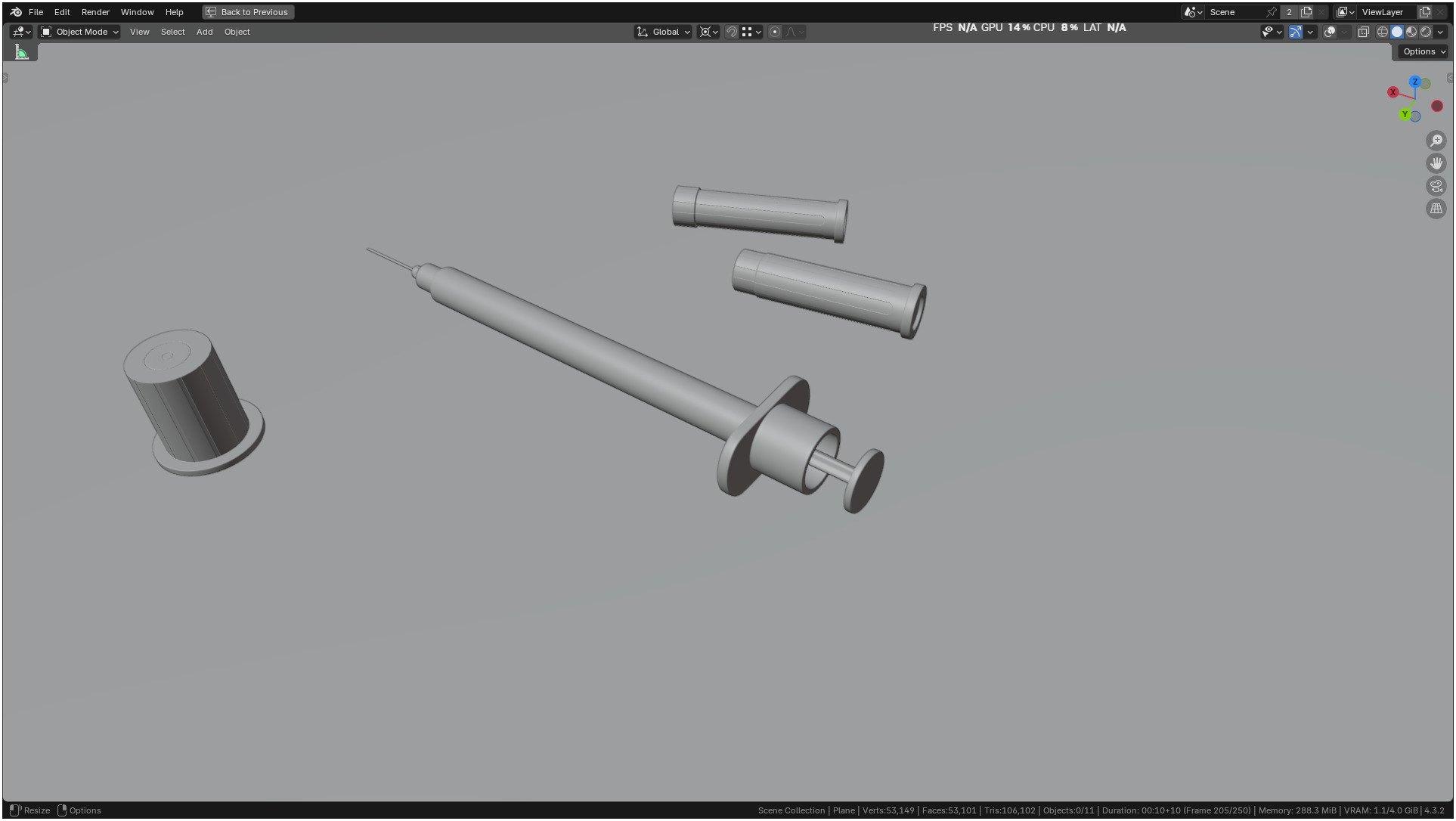 Insulin Syringe 03 mL realistic 3D model_29