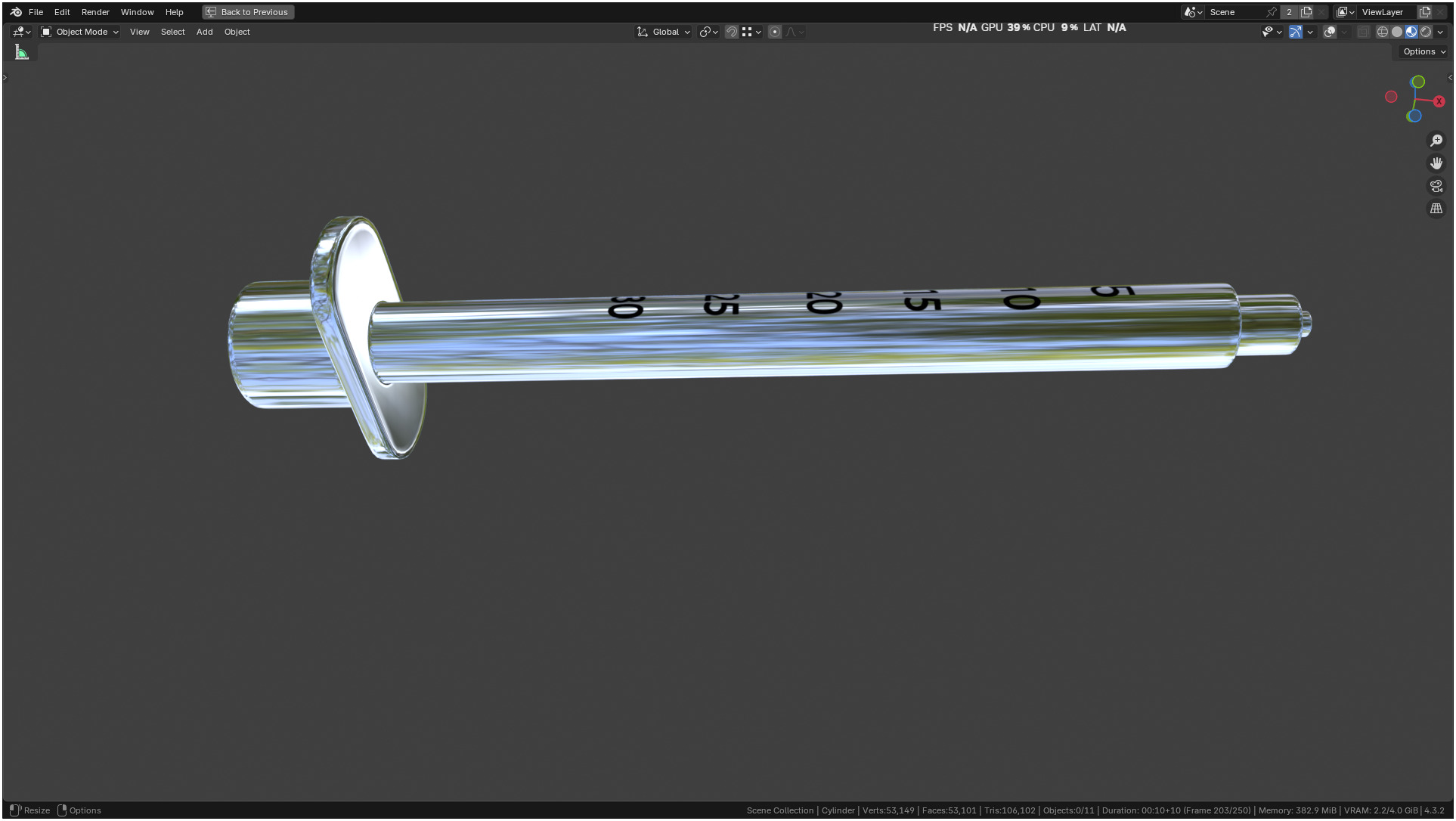 Insulin Syringe 03 mL realistic 3D model_12