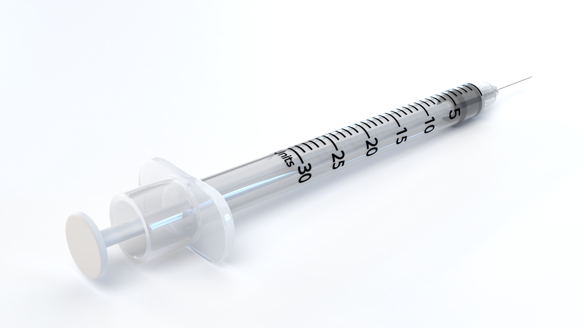 Insulin Syringe 03 mL realistic 3D model_2