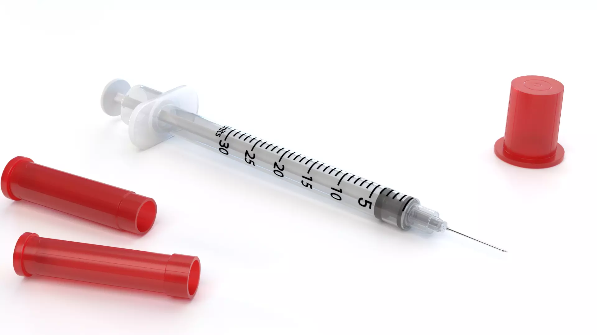 Insulin Syringe 03 mL realistic 3D model_0