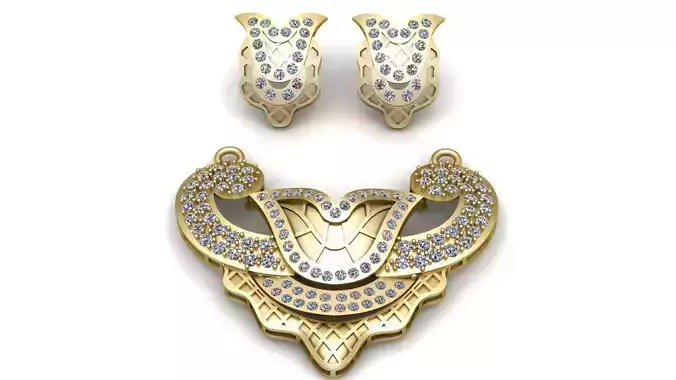 PRINCESS ENGAGEMENT NECKLACE SET 3D PRINTABLE MODEL