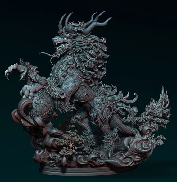 Kirin Sculpture 3D print model_4