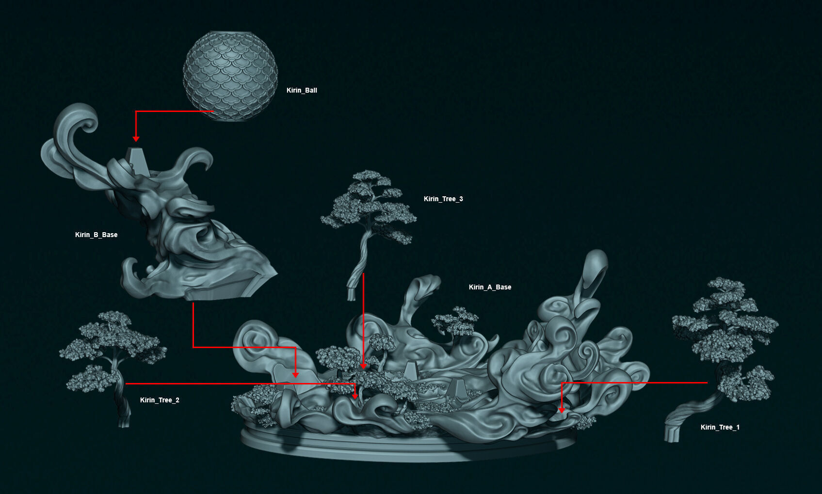 Kirin Sculpture 3D print model_3